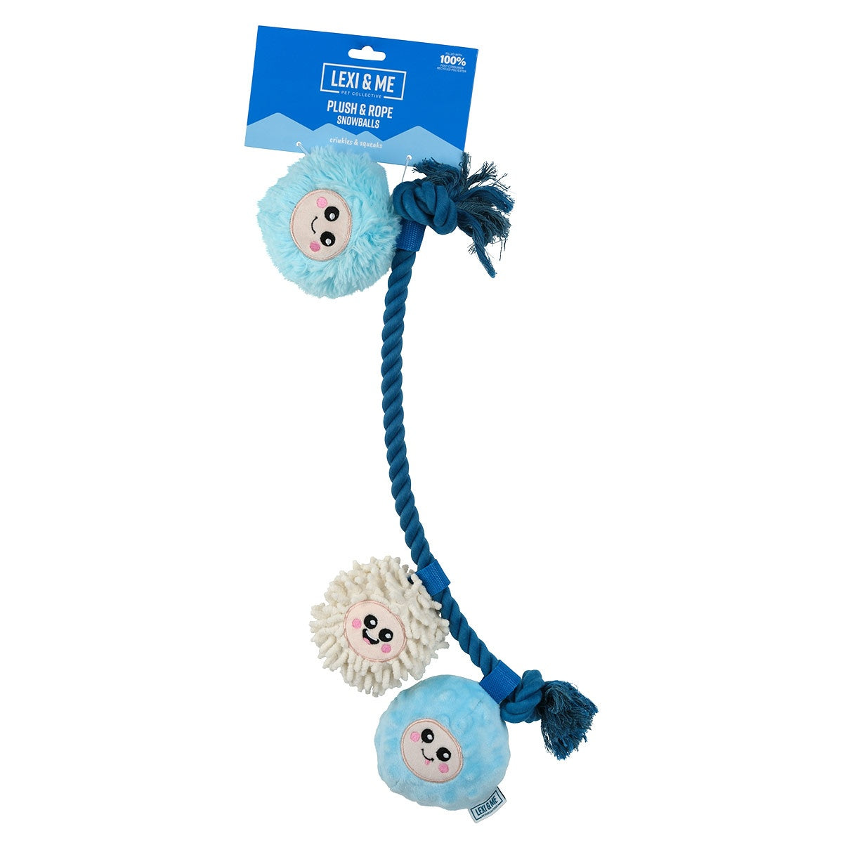 Lexi & Me Snowballs Plush & Rope Dog Toy