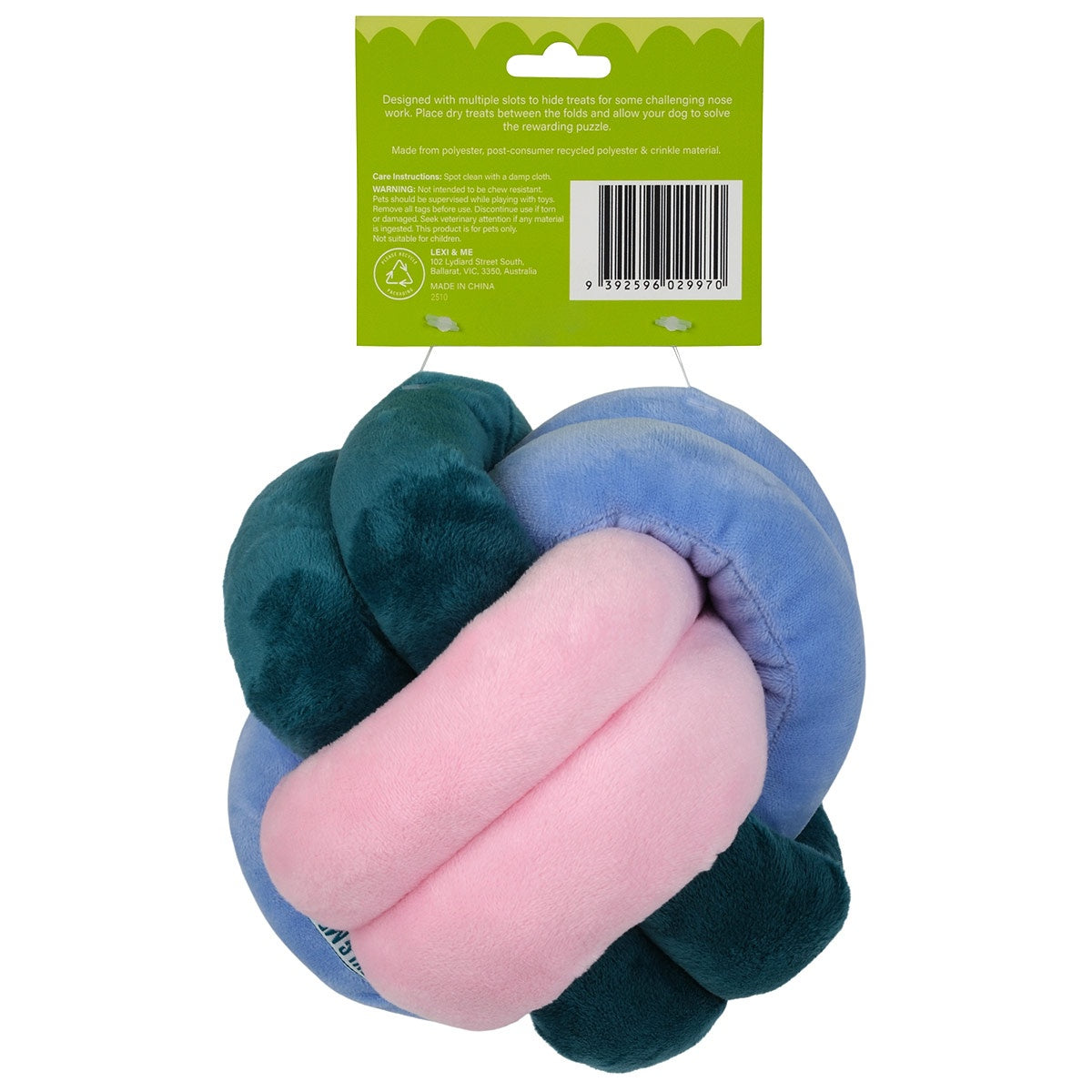 Lexi & Me Plush & Snuffle Knot Ball Dog Toy