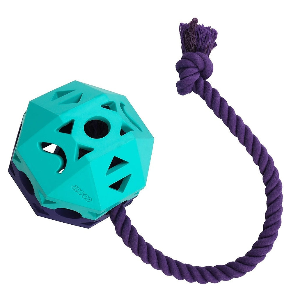 Go Get Geo Ball with Rope Dog Toy
