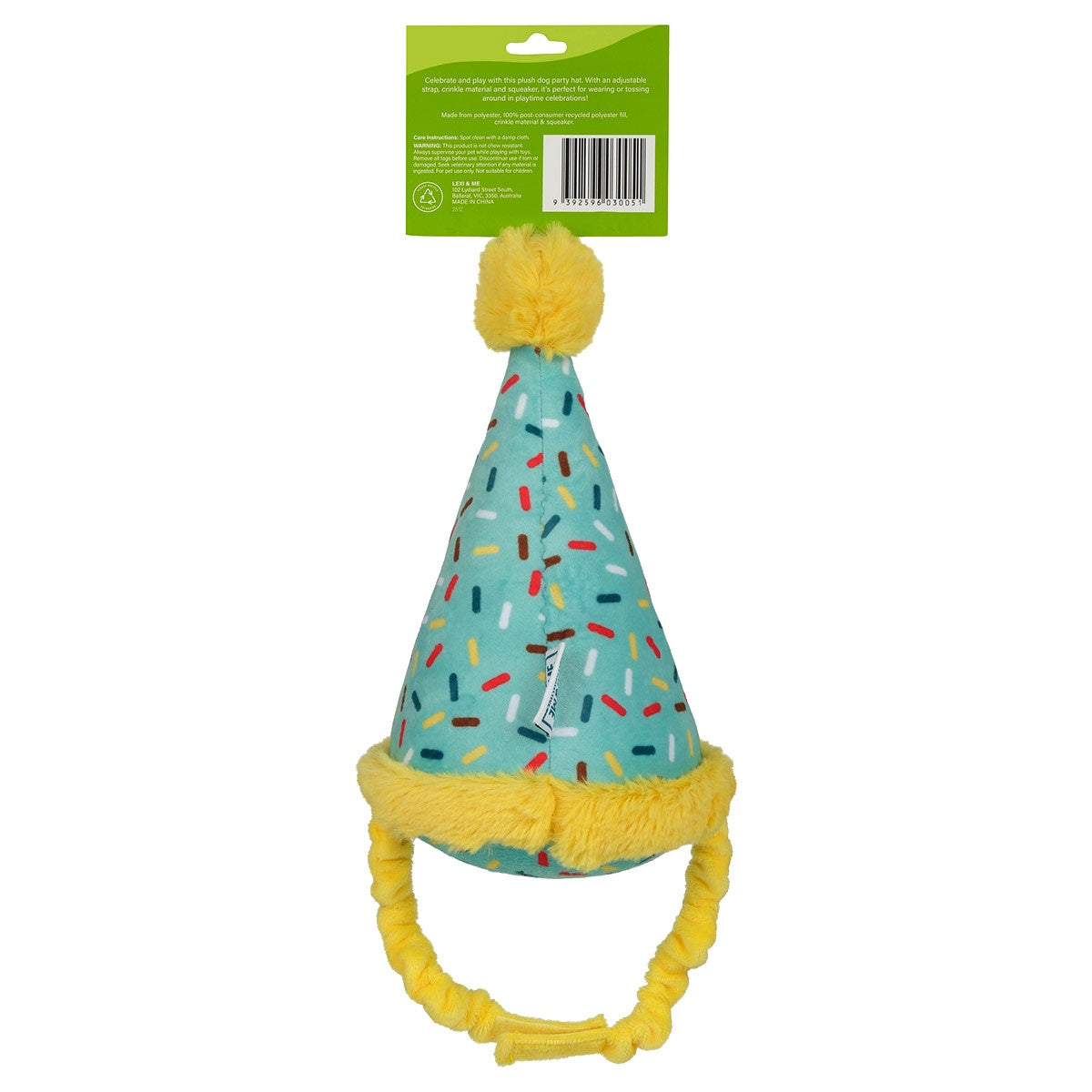 Lexi & Me Party Hat Plush Dog Toy