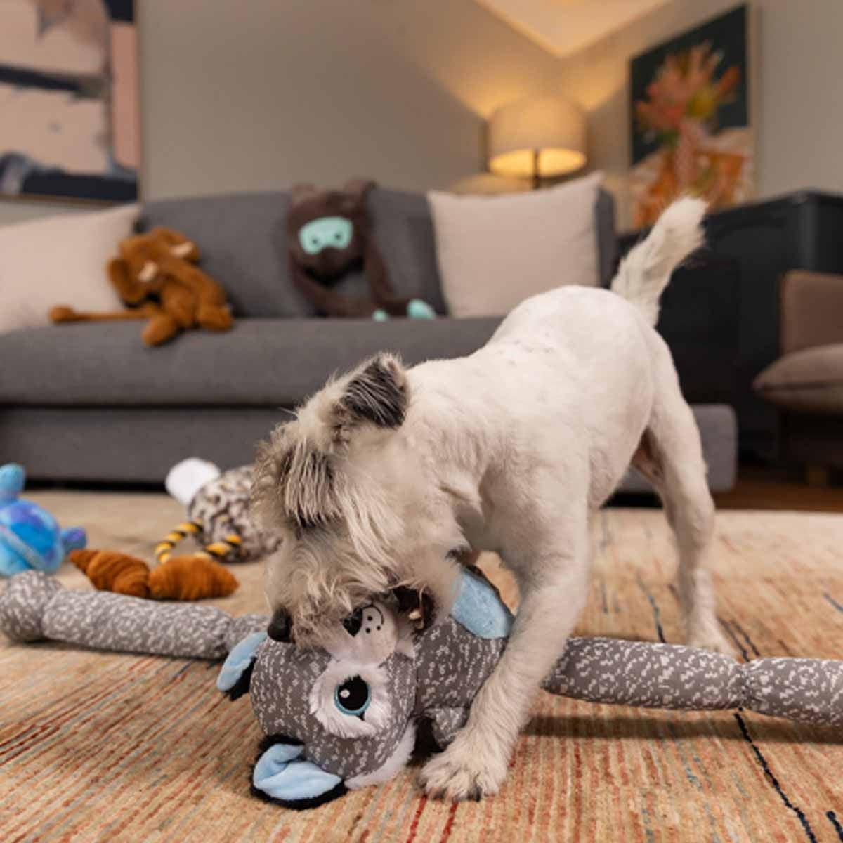 Lexi & Me Long Legged Snow Leopard Plush Dog Toy
