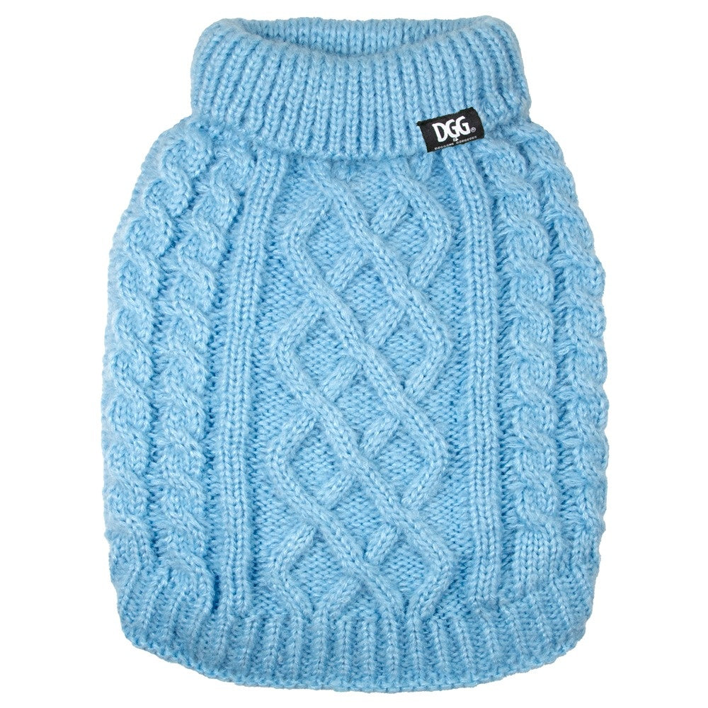 DGG Chunky Knit Dog Jumper Blue