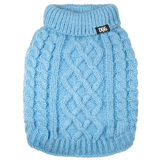 DGG Chunky Knit Dog Jumper Blue