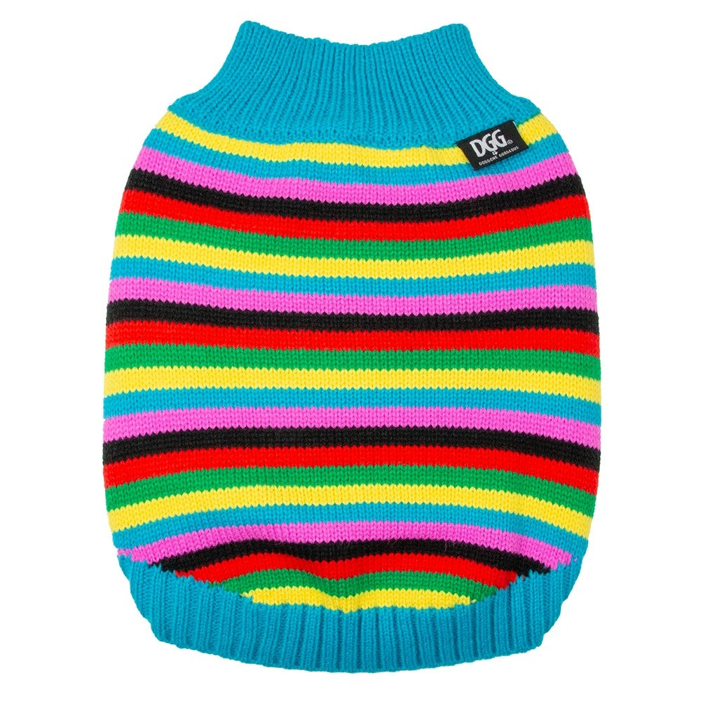 DGG Fashion Knit Dog Jumper Rainbow Stripe