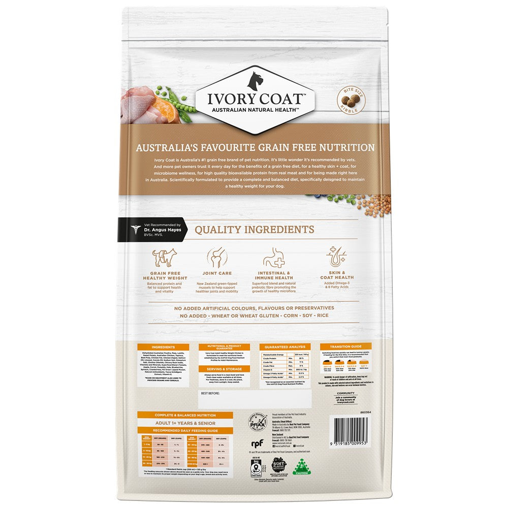 Ivory Coat Grain Free Healthy Weight Chicken Adult Dog Dry Food
