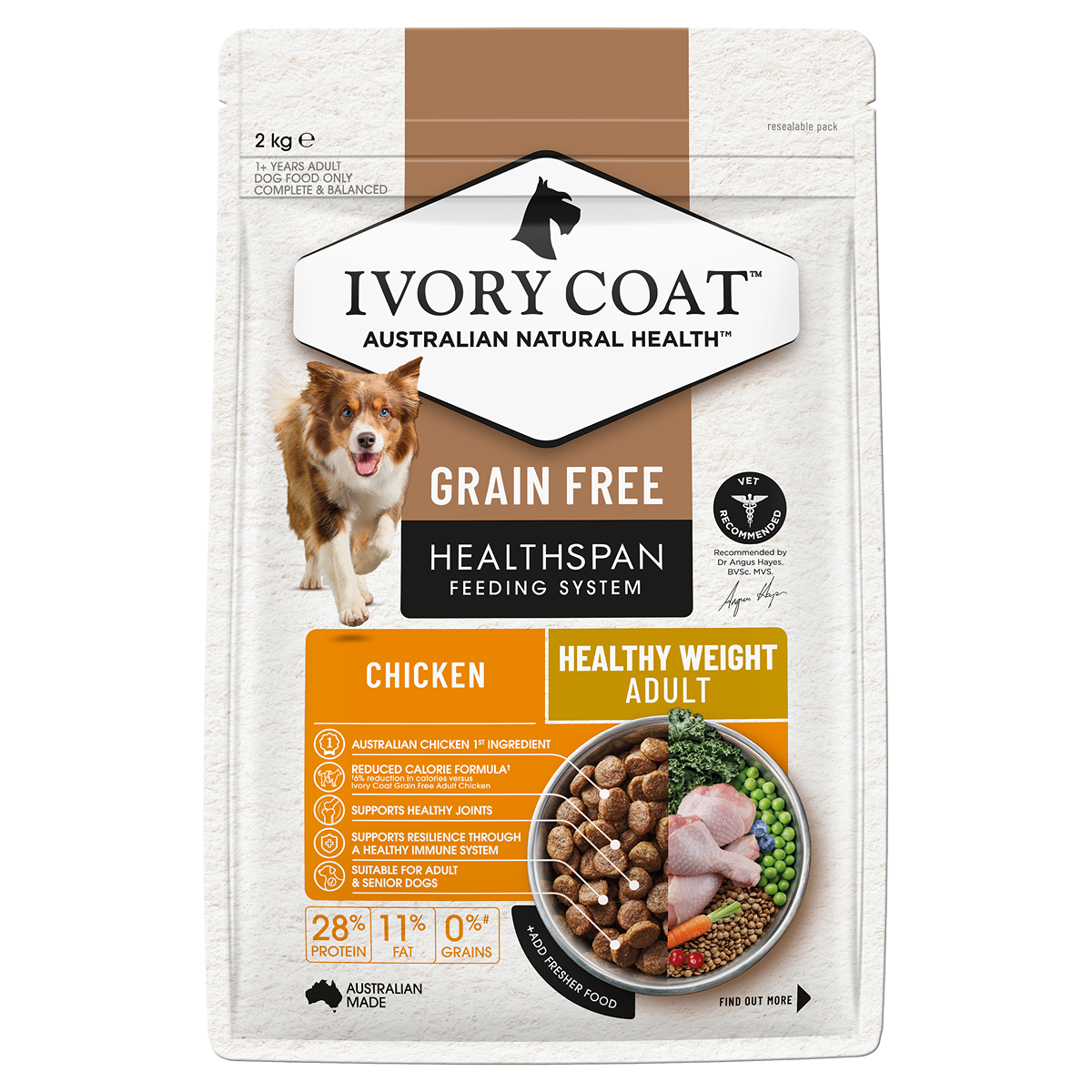 Ivory Coat Grain Free Healthy Weight Chicken Adult Dog Dry Food