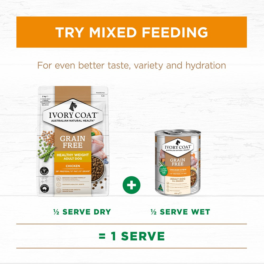 Ivory Coat Grain Free Healthy Weight Chicken Adult Dog Dry Food