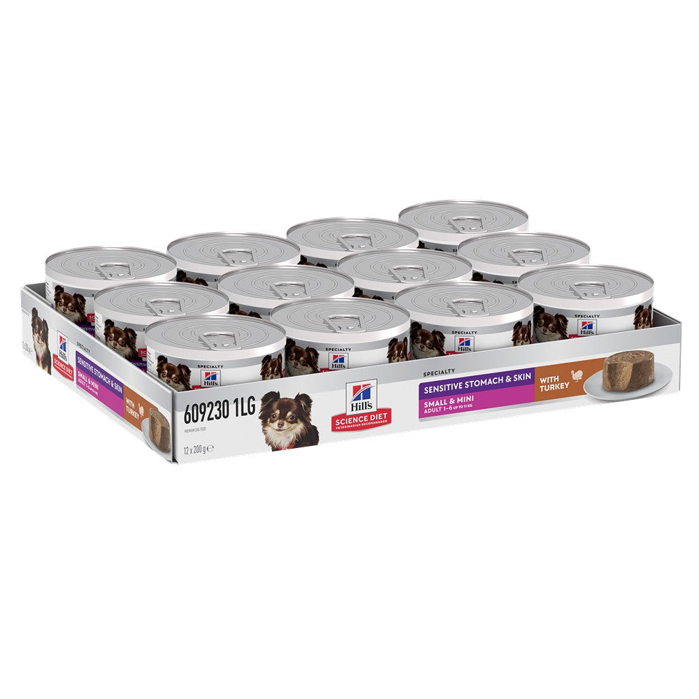 Hill's Science Diet Adult Sensitive Stomach & Skin Small & Mini with Turkey Canned Wet Dog Food