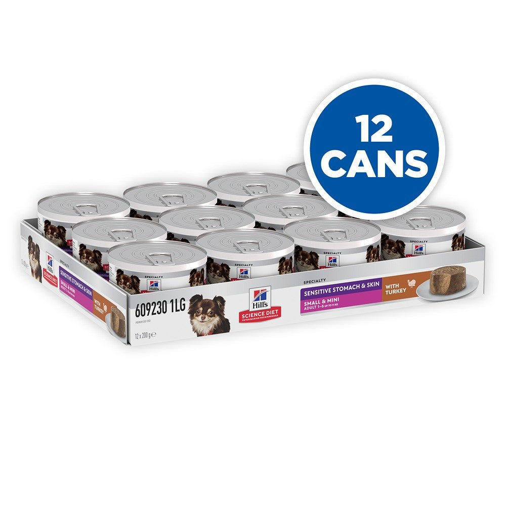 Hill's Science Diet Adult Sensitive Stomach & Skin Small & Mini with Turkey Canned Wet Dog Food