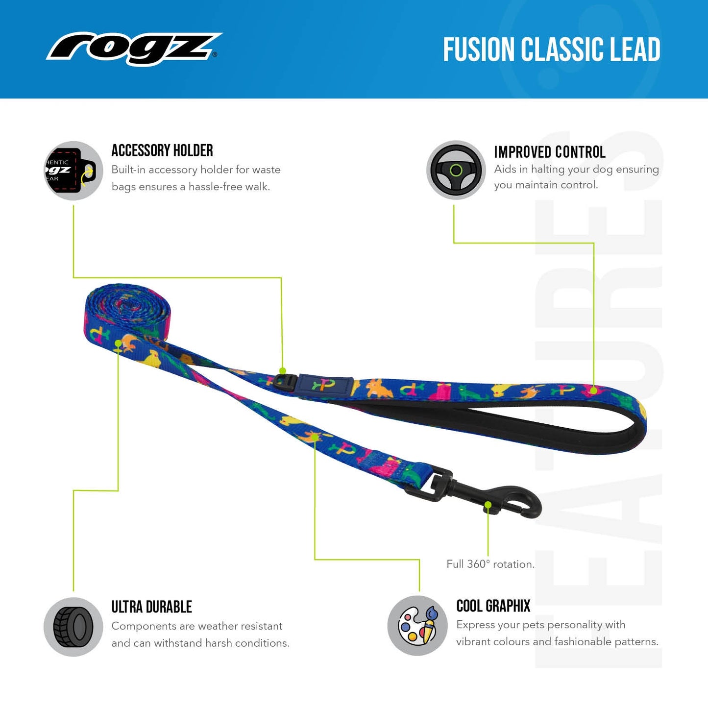 Rogz Fusion Classic Australiana Dog Lead