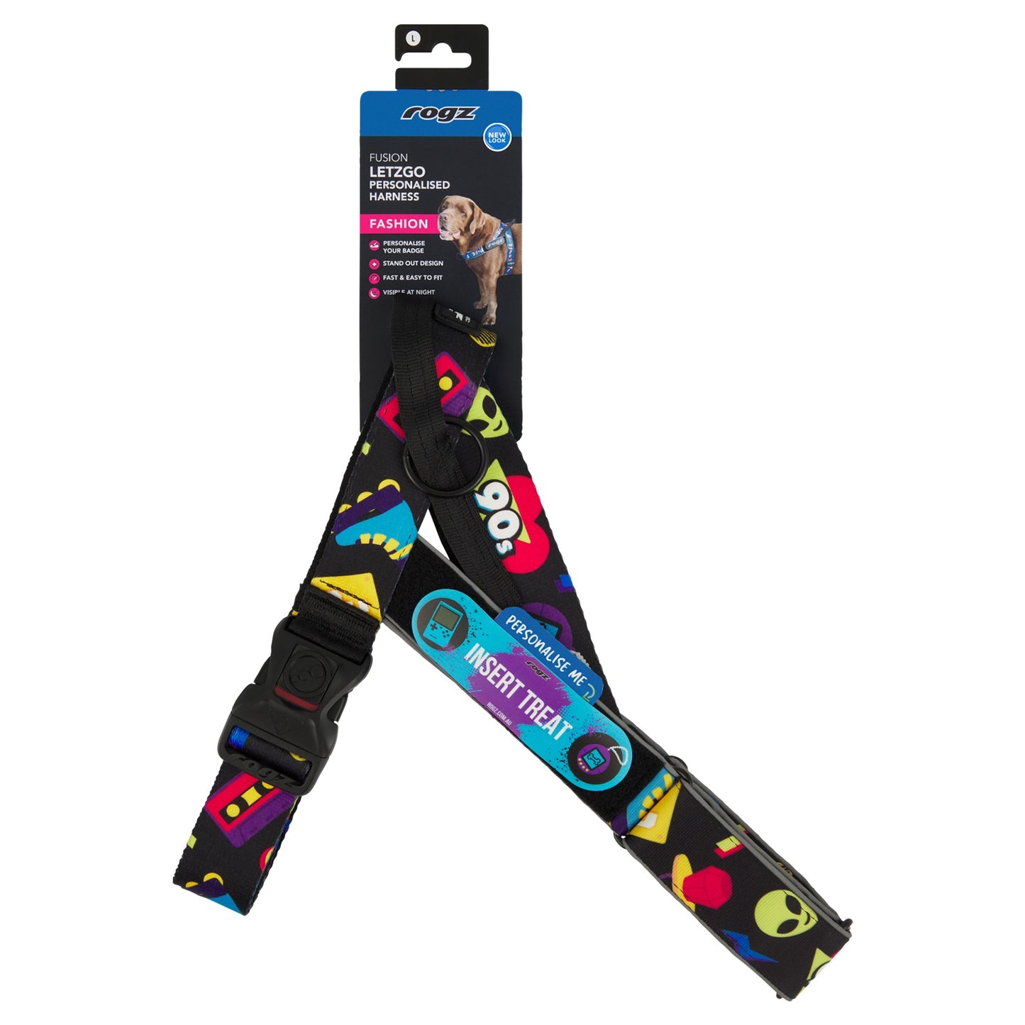 Rogz Fusion Letzgo 90’S Nostalgia Dog Harness