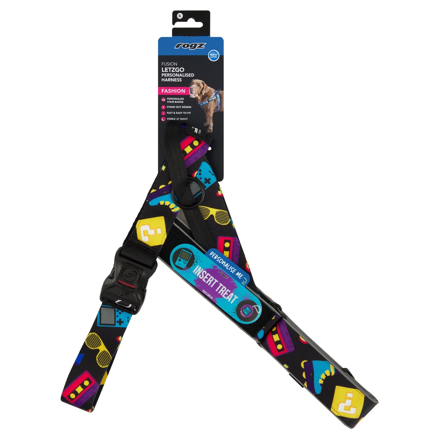 Rogz Fusion Letzgo 90’S Nostalgia Dog Harness