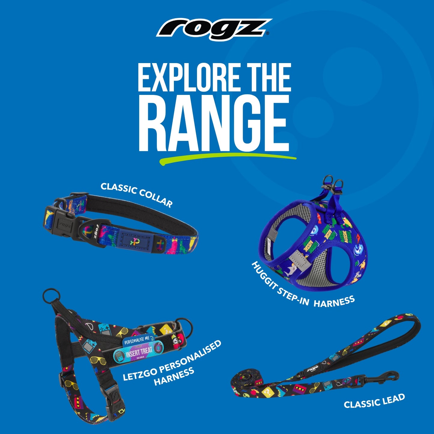 Rogz Fusion Huggit 90’S Nostalgia Dog Harness