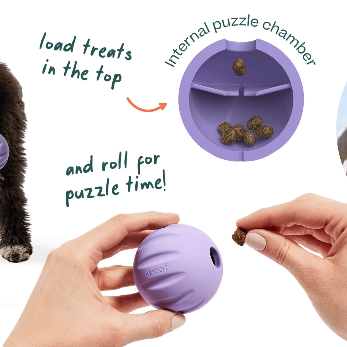 Woof FlyBall Treat Dispensing Dog Toy 3 Pack