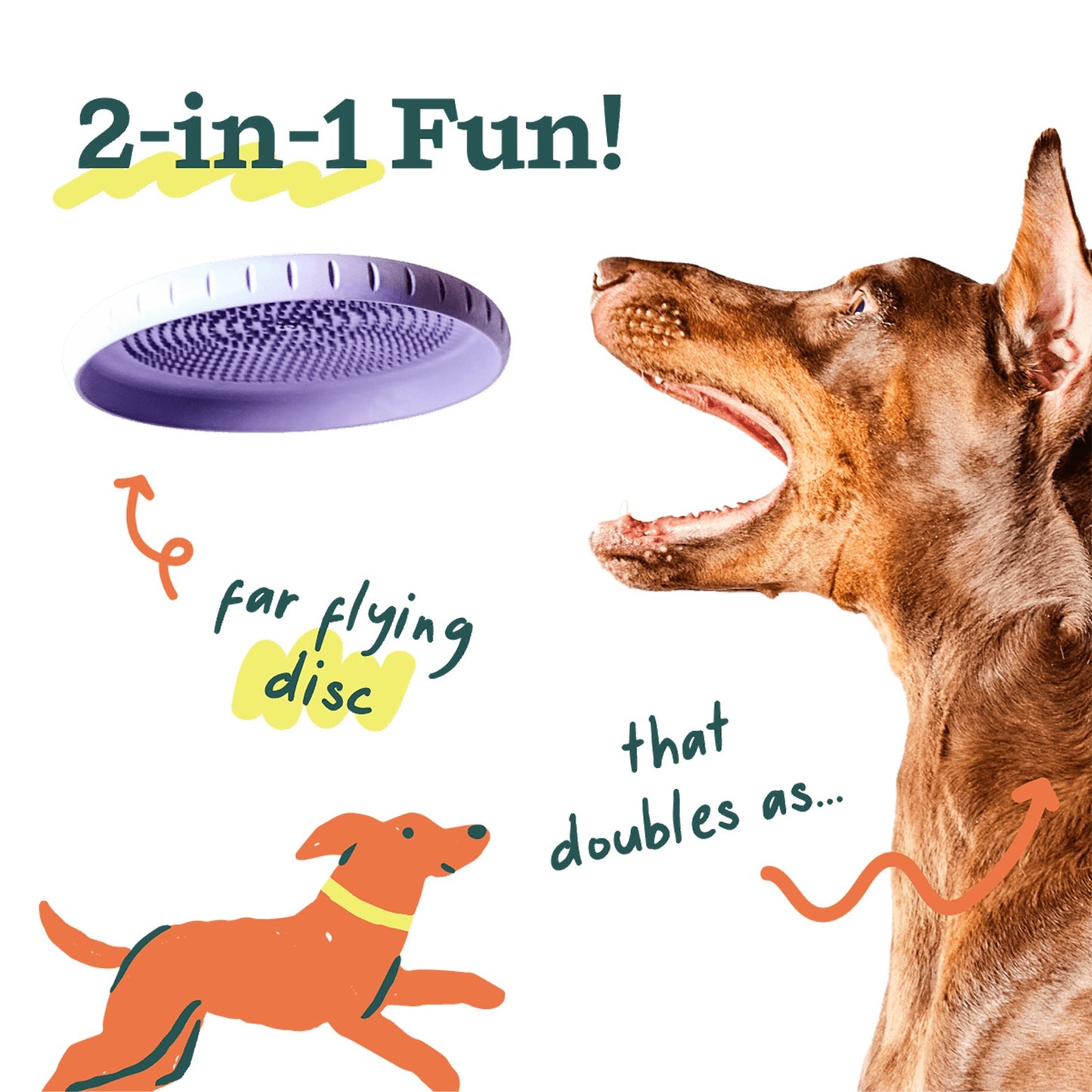 Woof Fly n' Feed 2-in-1 Dog Toy & Lick Mat