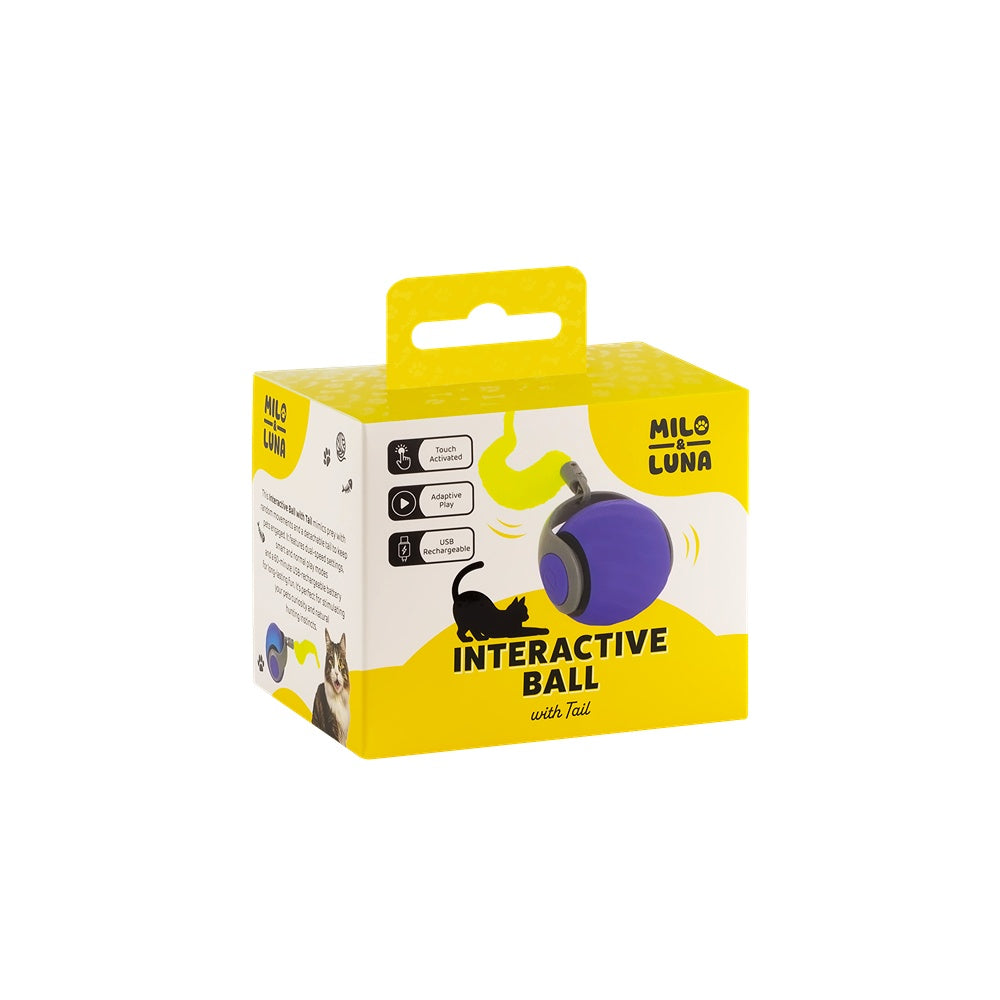 Milo and Luna Ball with Tail Interactive Cat Toy
