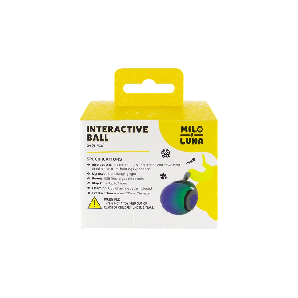 Milo and Luna Ball with Tail Interactive Cat Toy