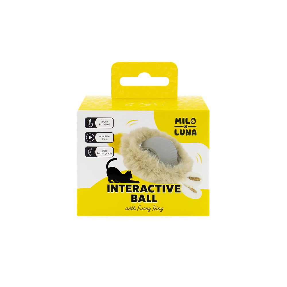 Milo and Luna Ball with Furry Ring Interactive Cat Toy