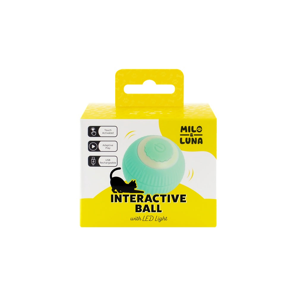 Milo and Luna Blue Ball Interactive Cat Toy