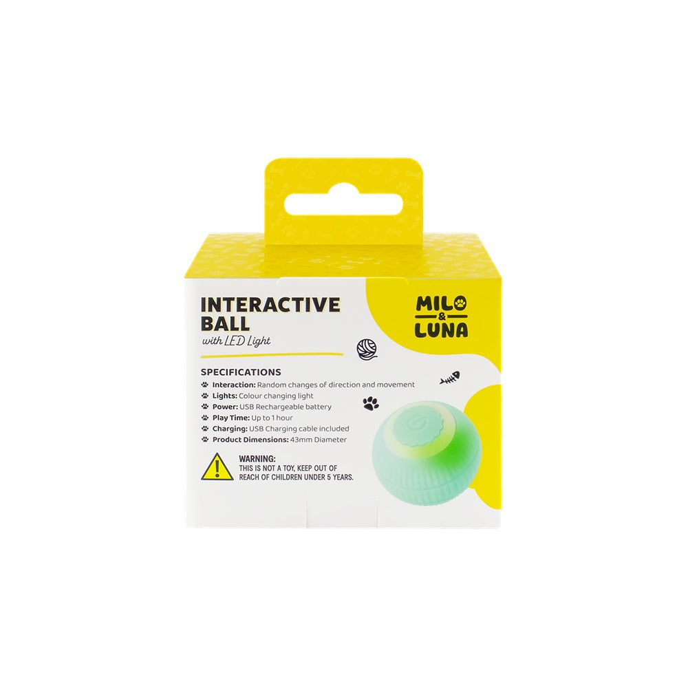 Milo and Luna Blue Ball Interactive Cat Toy