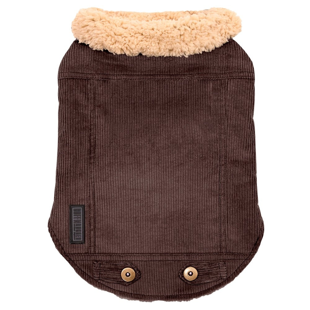 Ruff n Rugged Corduroy Dog Jacket Chocolate Brown