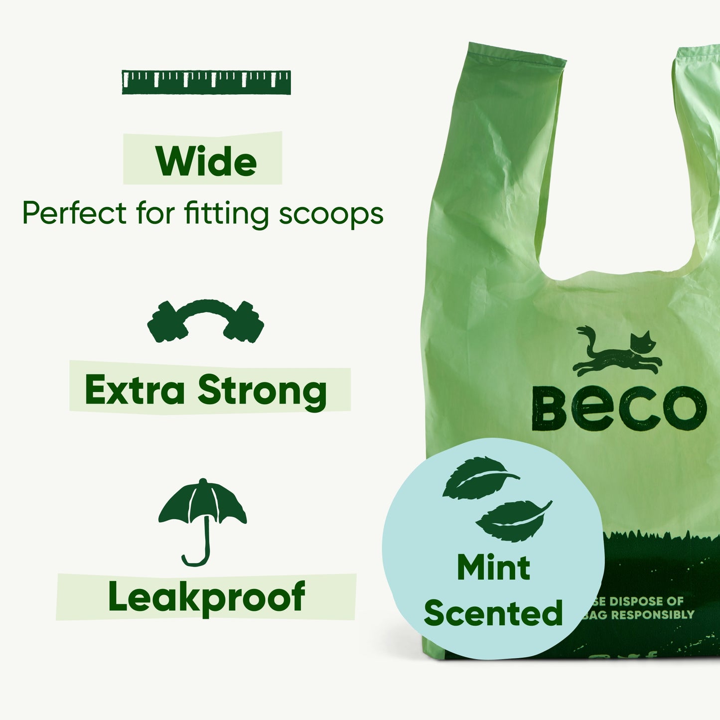 Beco Scented with Handles Cat Poop Bags