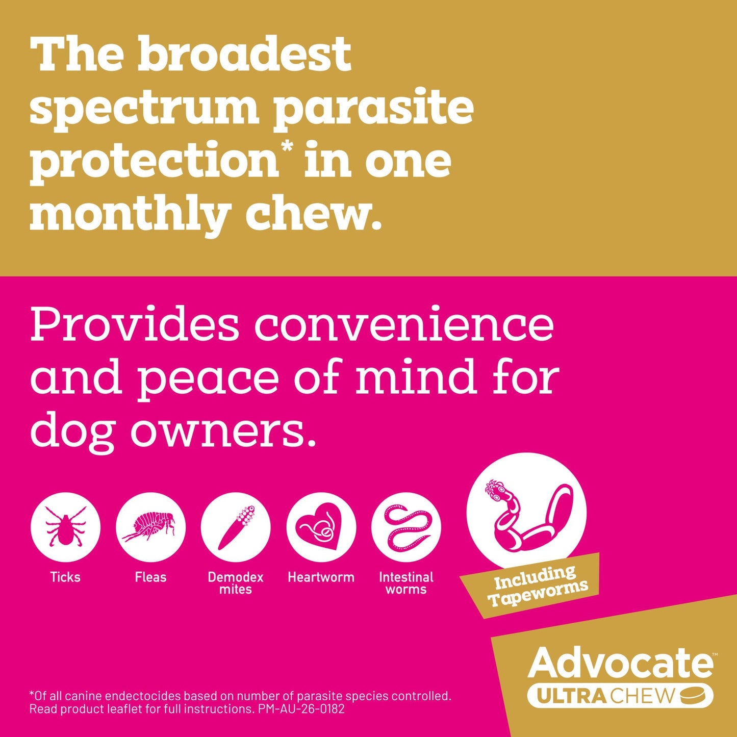Advocate Ultra Chew Medium Breed 5.6 - 11kg Dog Flea, Tick & Worming