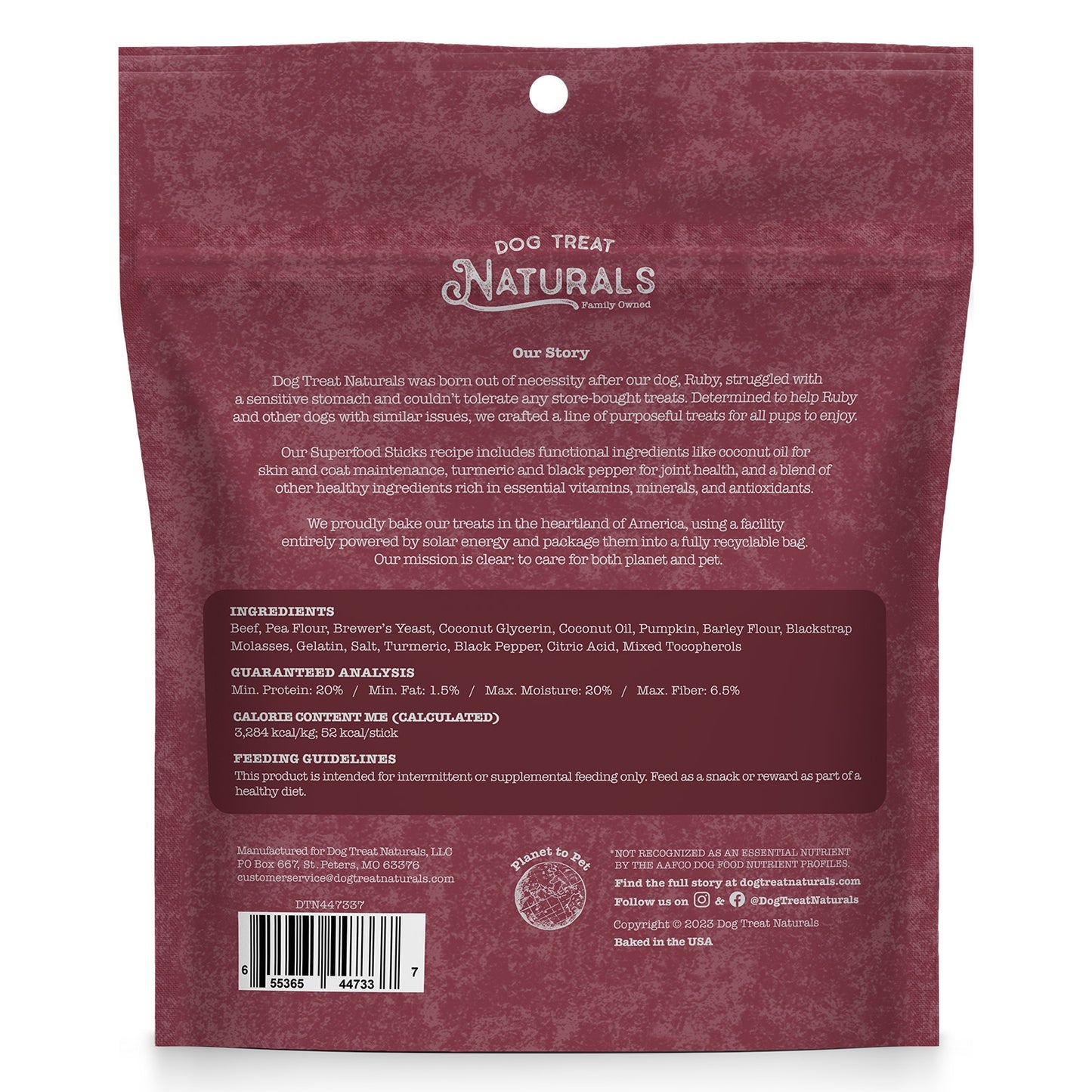 Dog Treat Naturals Beef and Pumpkin Superfood Sticks