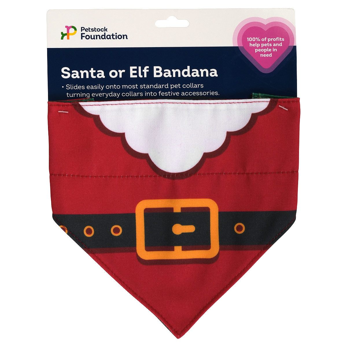 Petstock Foundation Christmas Santa or Elf Dog Bandana