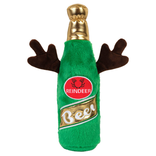 Petstock Christmas Reindeer Beer Bottle Crusher Dog Toy