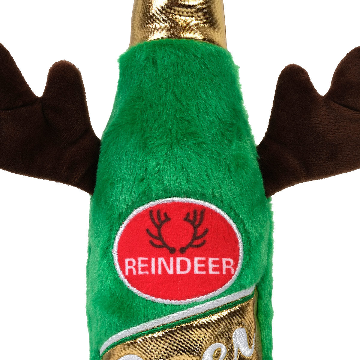 Petstock Christmas Reindeer Beer Bottle Crusher Dog Toy