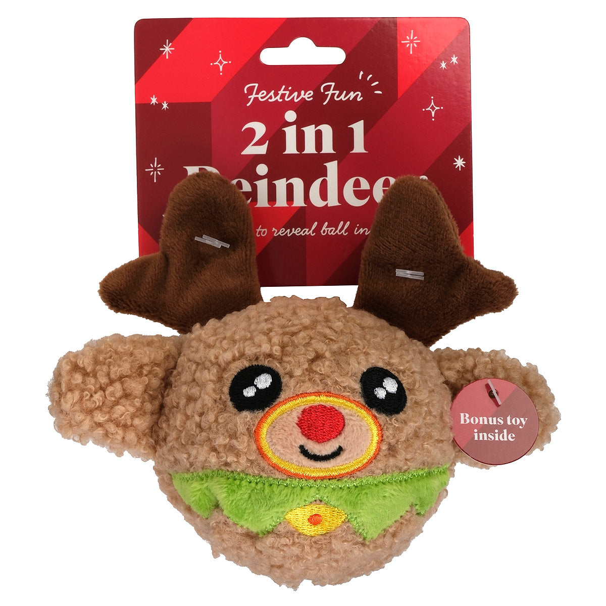 Petstock Christmas Reindeer 2-in-1 Dog Toy