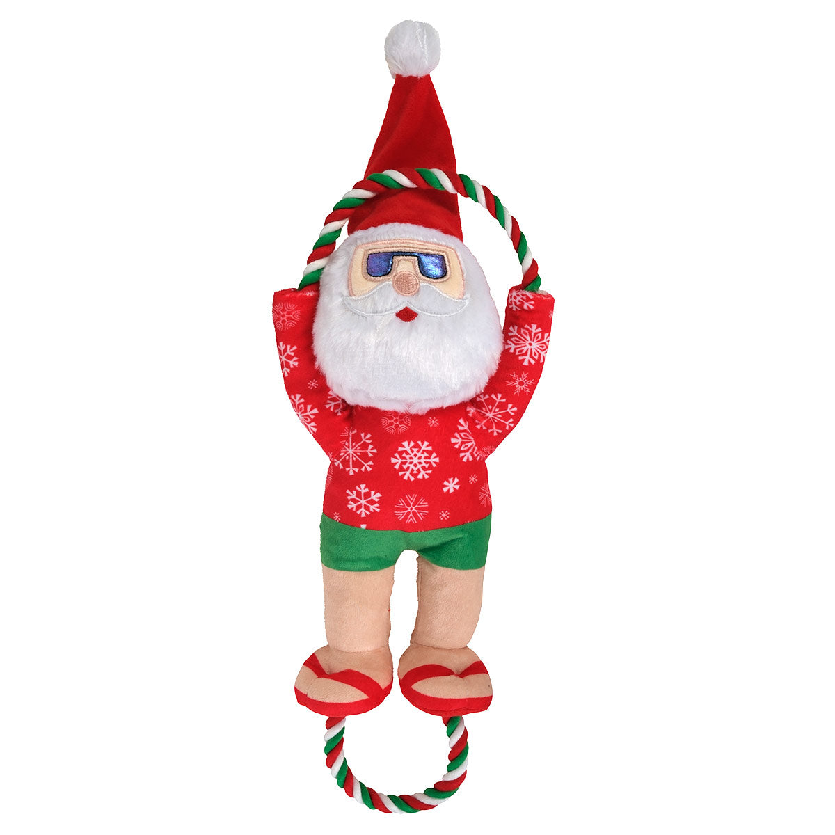 Petstock Christmas Santa Plush & Rope Dog Toy