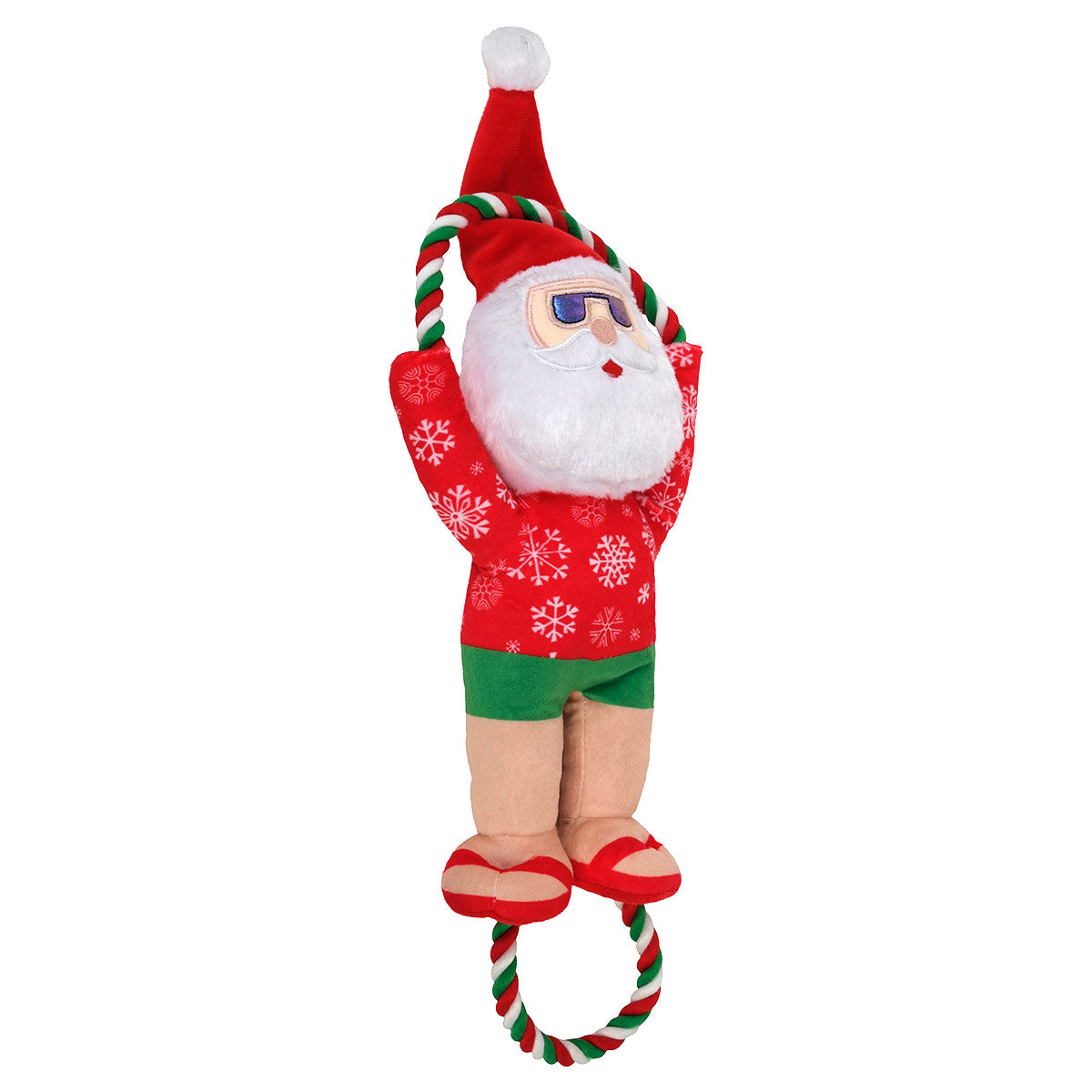 Petstock Christmas Santa Plush & Rope Dog Toy