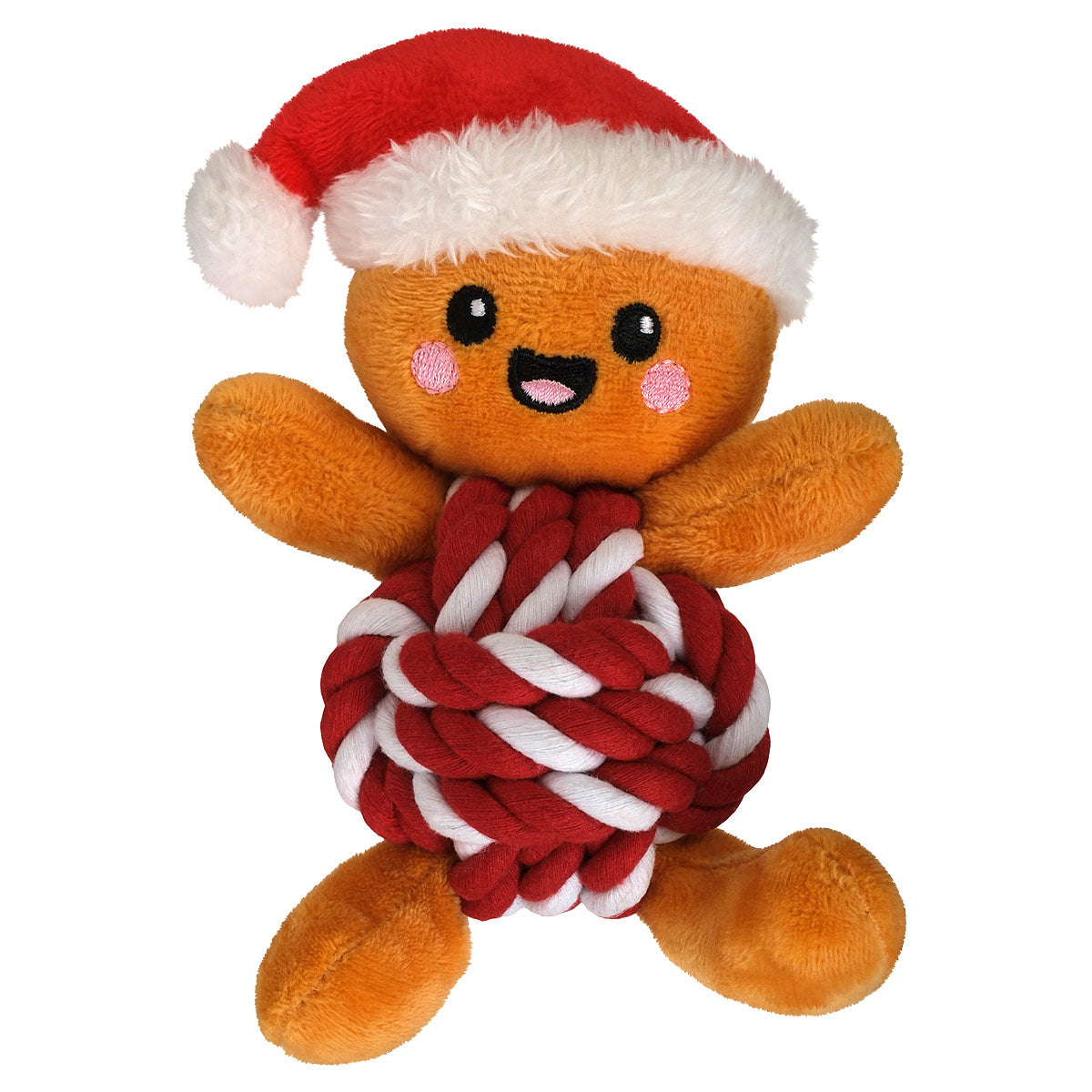 Petstock Christmas Gingerbread Plush & Rope Dog Toy