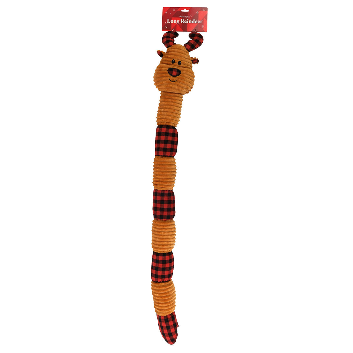 Petstock Christmas Long Reindeer Plush Dog Toy
