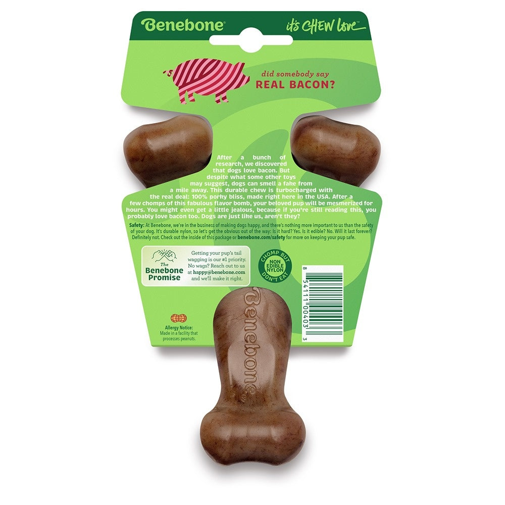 Benebone Bacon Wishbone Dog Chew Toy
