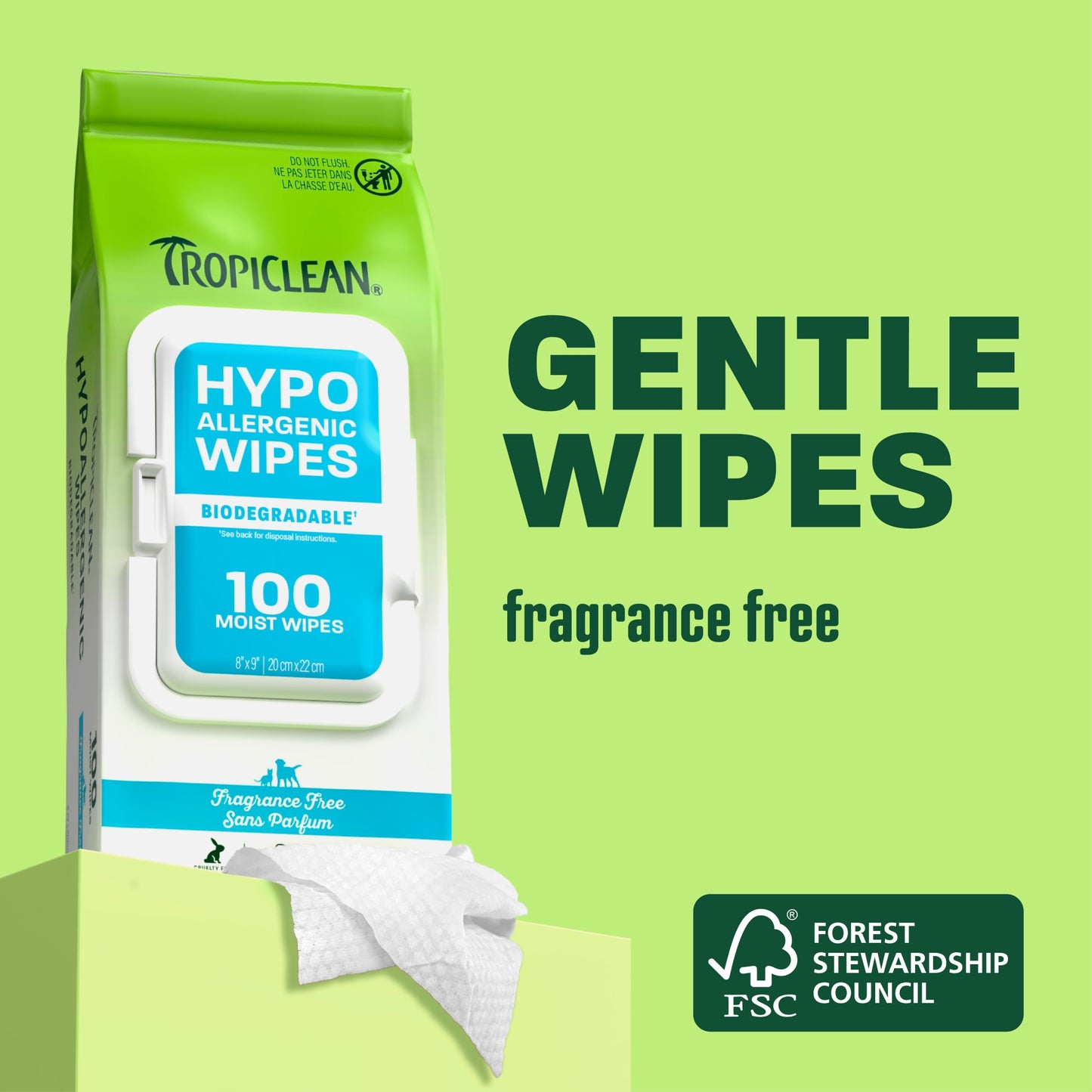 TropiClean HypoAllergenic Dog & Cat Wipes