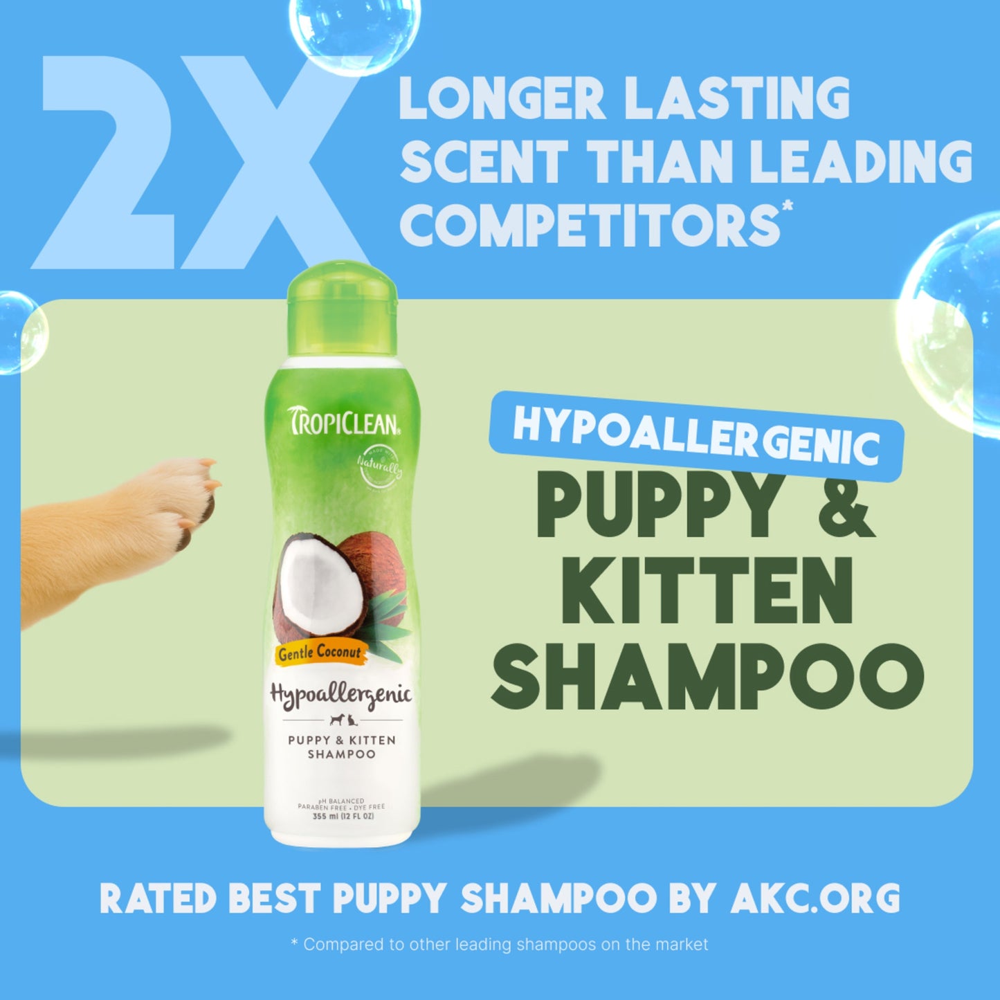 TropiClean Tearless Hypoallergenic Puppy & Kitten Shampoo