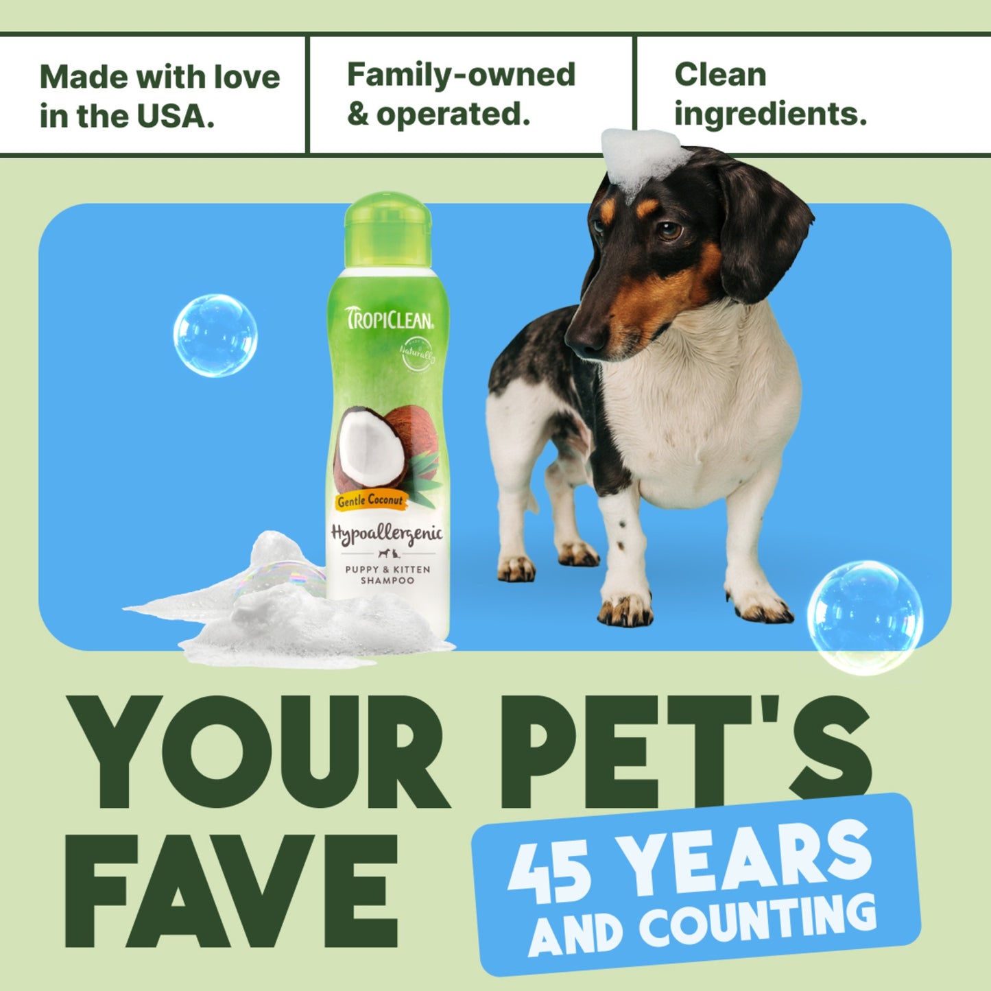 TropiClean Tearless Hypoallergenic Puppy & Kitten Shampoo