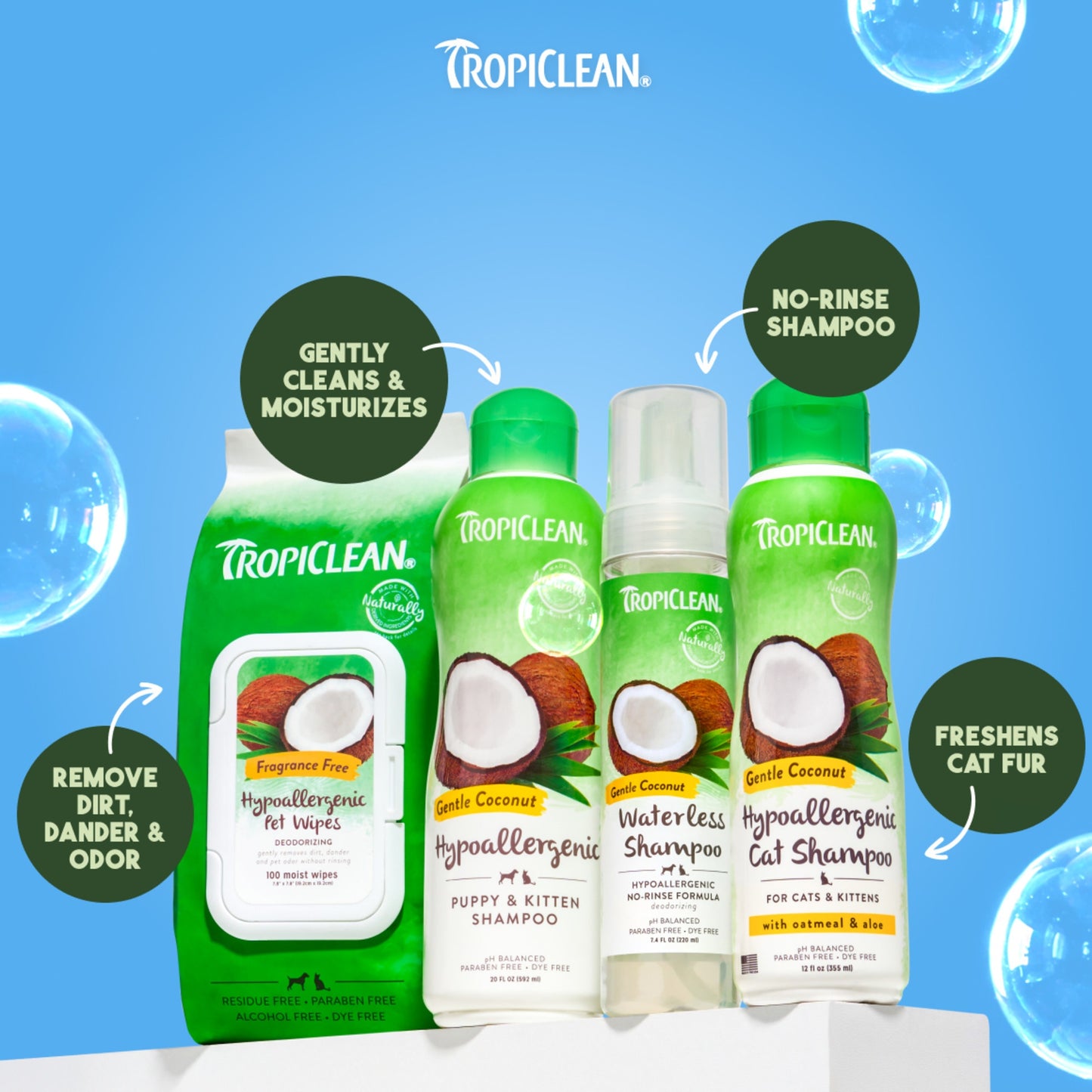 TropiClean Tearless Hypoallergenic Puppy & Kitten Shampoo