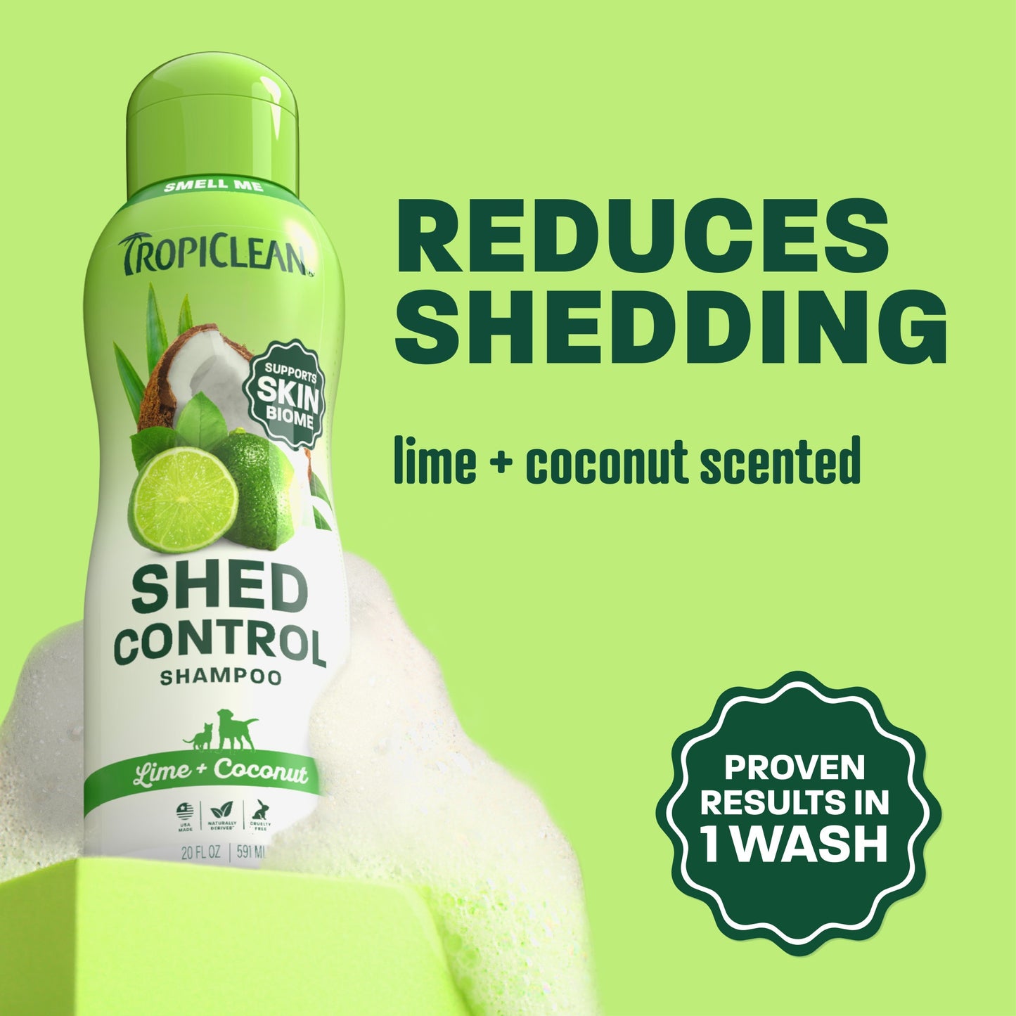 TropiClean Lime Coconut Shed Control Dog & Cat Shampoo
