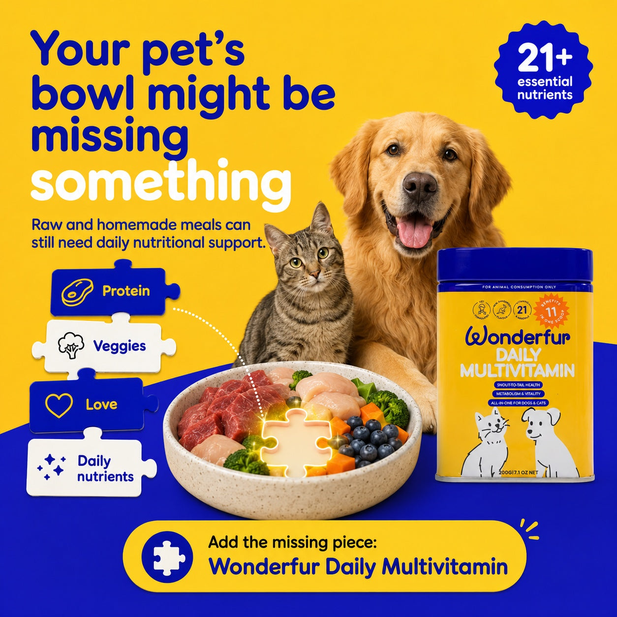 Wonderfur Daily Multivitamin Dog & Cat Supplement