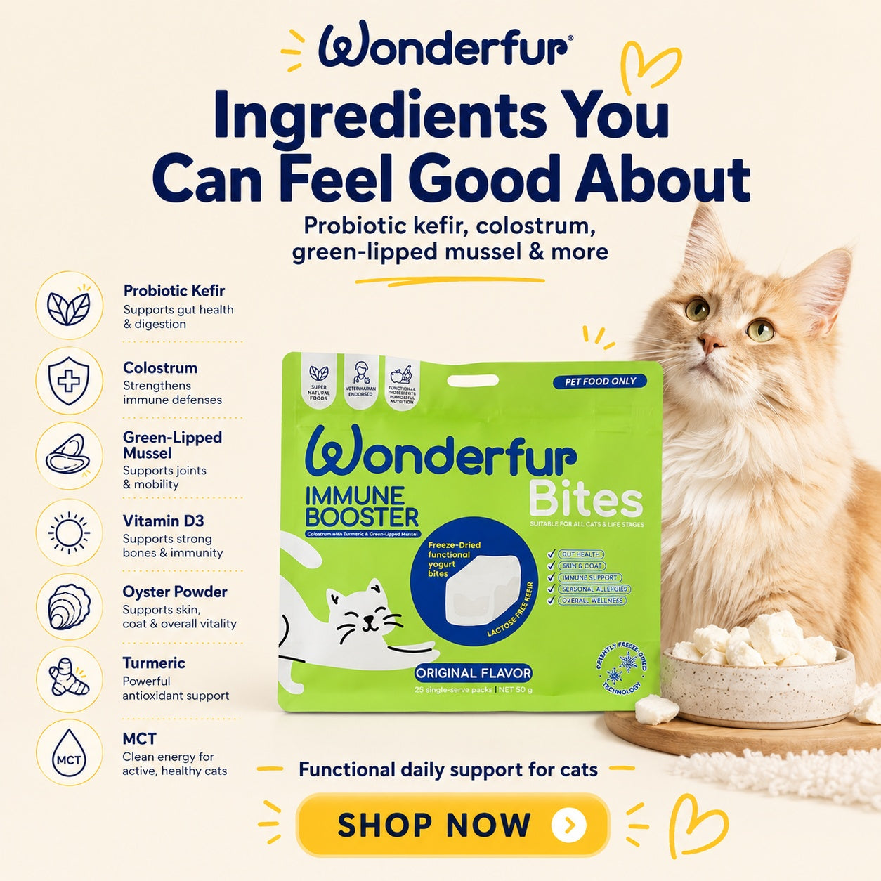 Wonderfur Bites Immune Booster Cat Supplement
