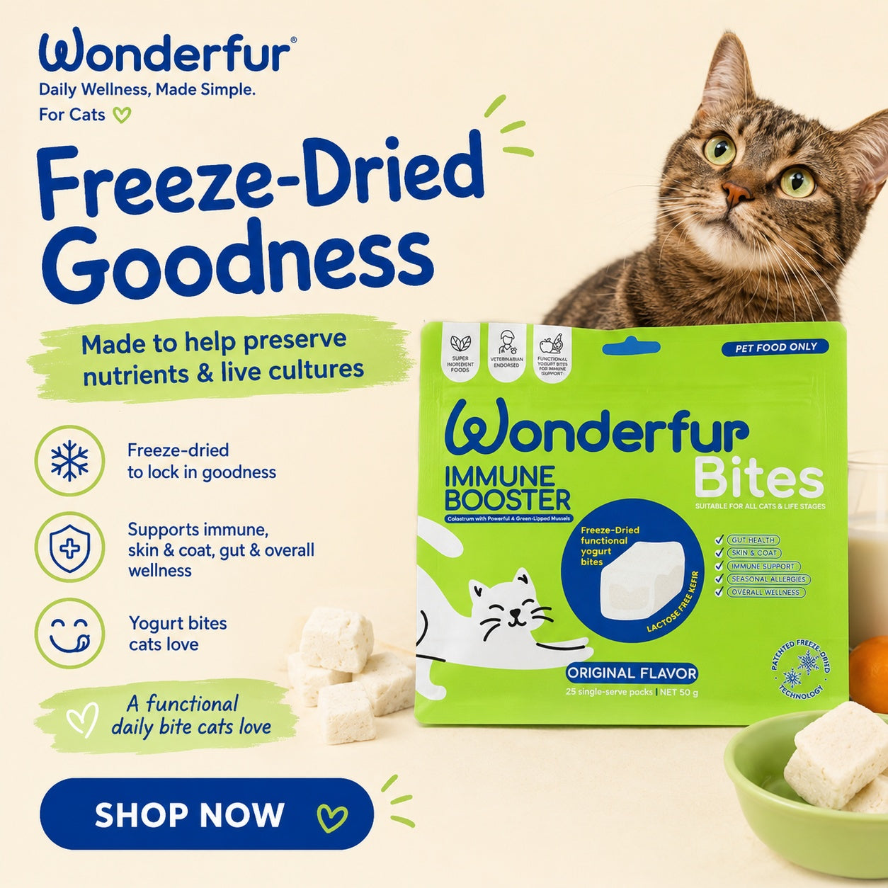 Wonderfur Bites Immune Booster Cat Supplement