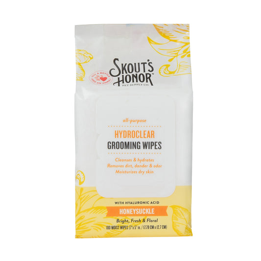 Skouts Honor HydroClear Dog & Cat Honeysuckle Grooming Wipes