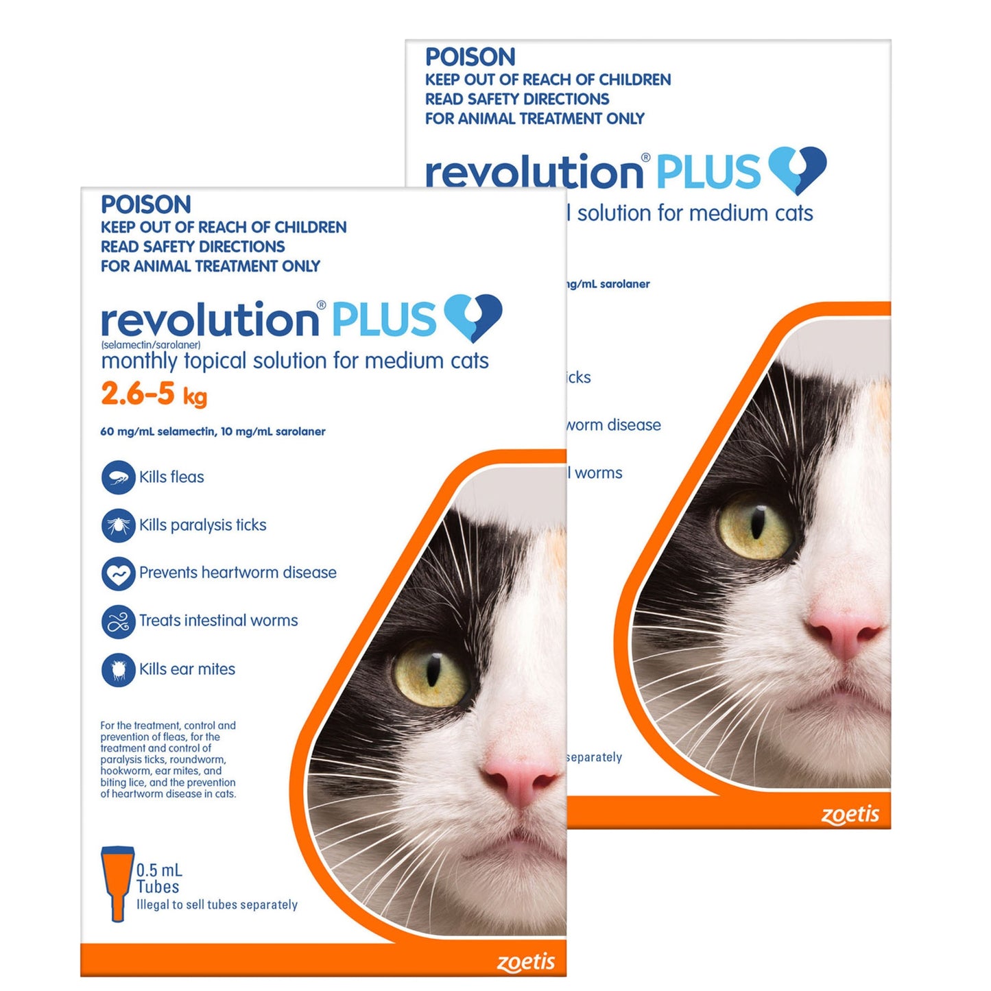 Revolution Plus Flea & Tick Treatment 2.5-5kg Cat