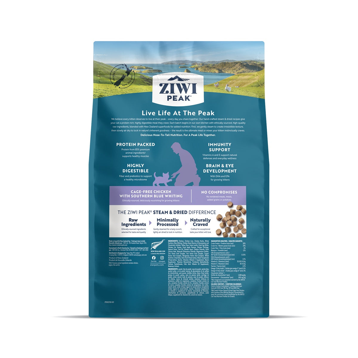 ZIWI Peak Kitten Steam & Dried Chicken with Southern Blue Whiting Cat Food