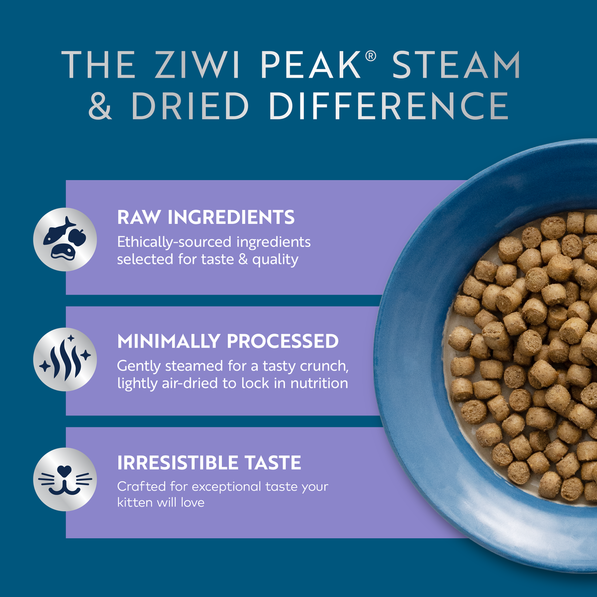 ZIWI Peak Kitten Steam & Dried Chicken with Southern Blue Whiting Dry Cat Food