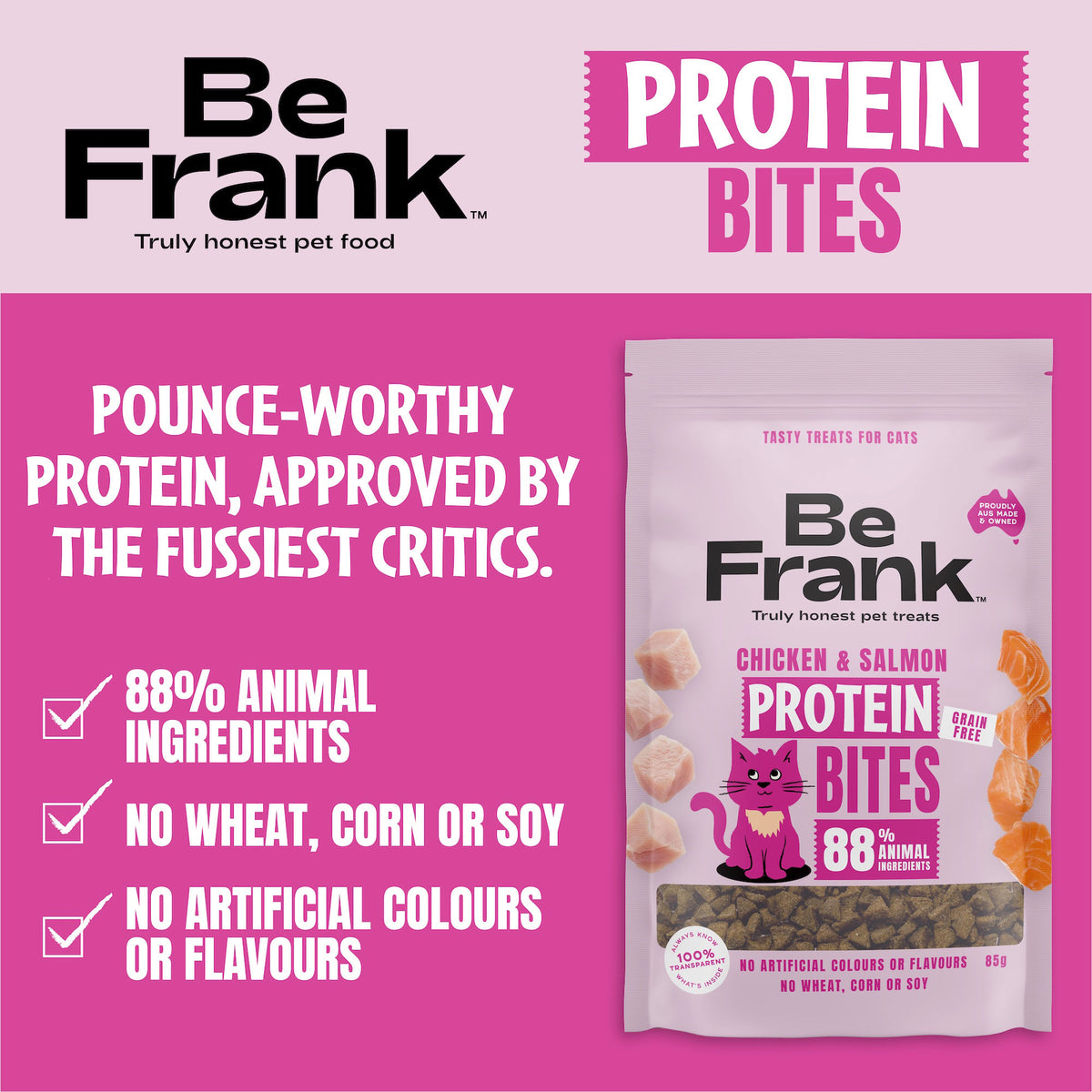Be Frank Protein Bites Chicken & Salmon Cat Treats